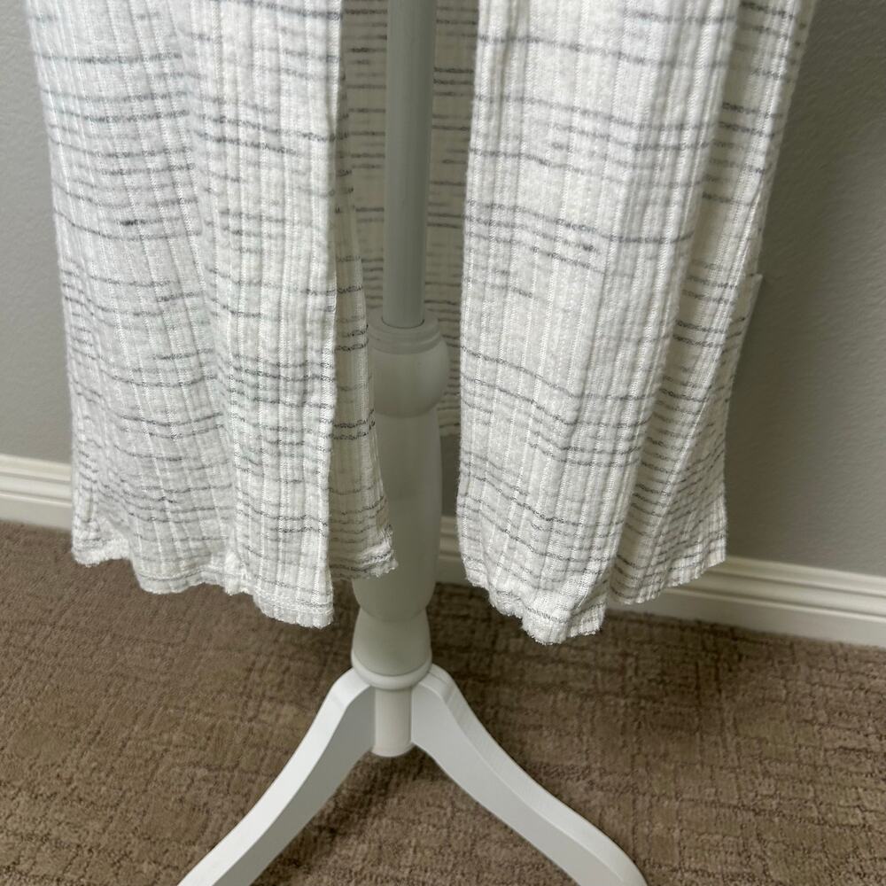 Anthropologie Saturday Sunday gray/white striped open duster sweater M - Picture 5 of 9